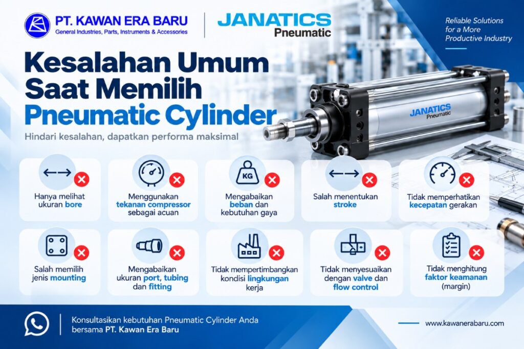 kesalahan umum dalam memilih pneumatic cylinder